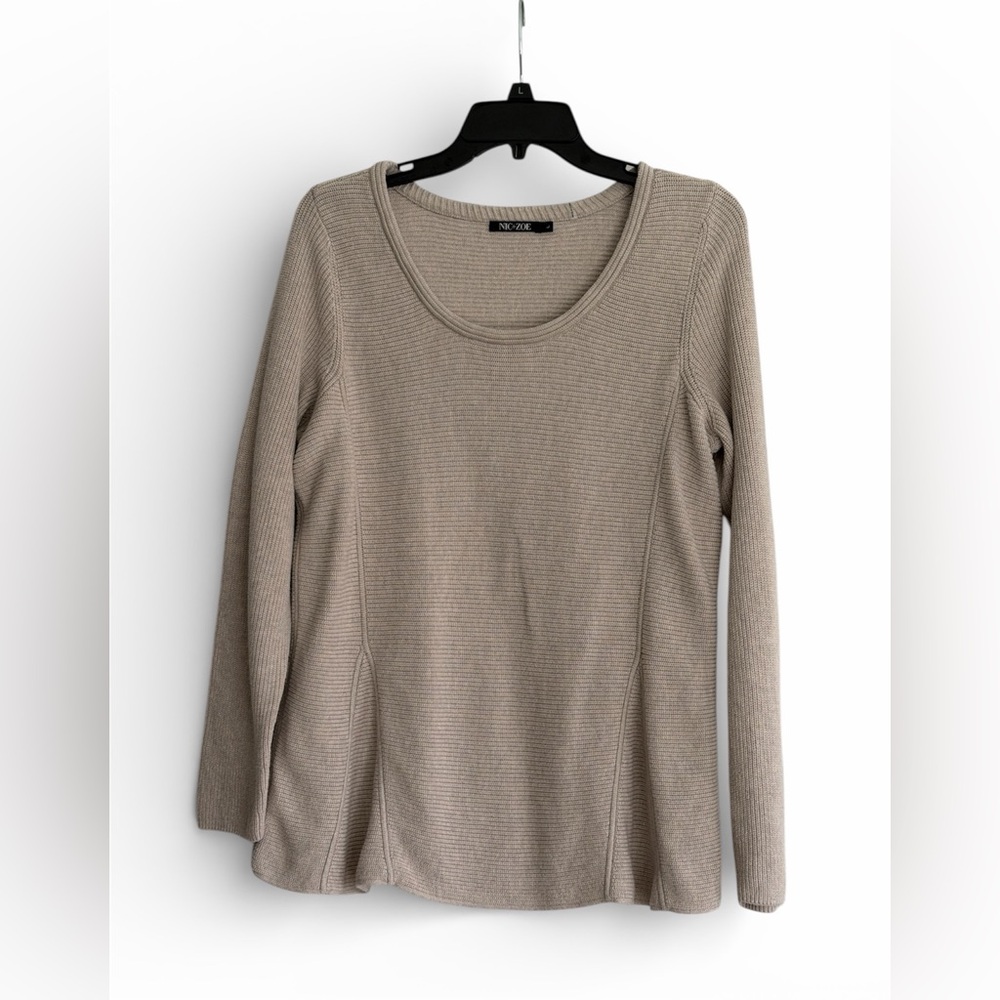 NIC+ZOE Cream Knit Sweater Size Large